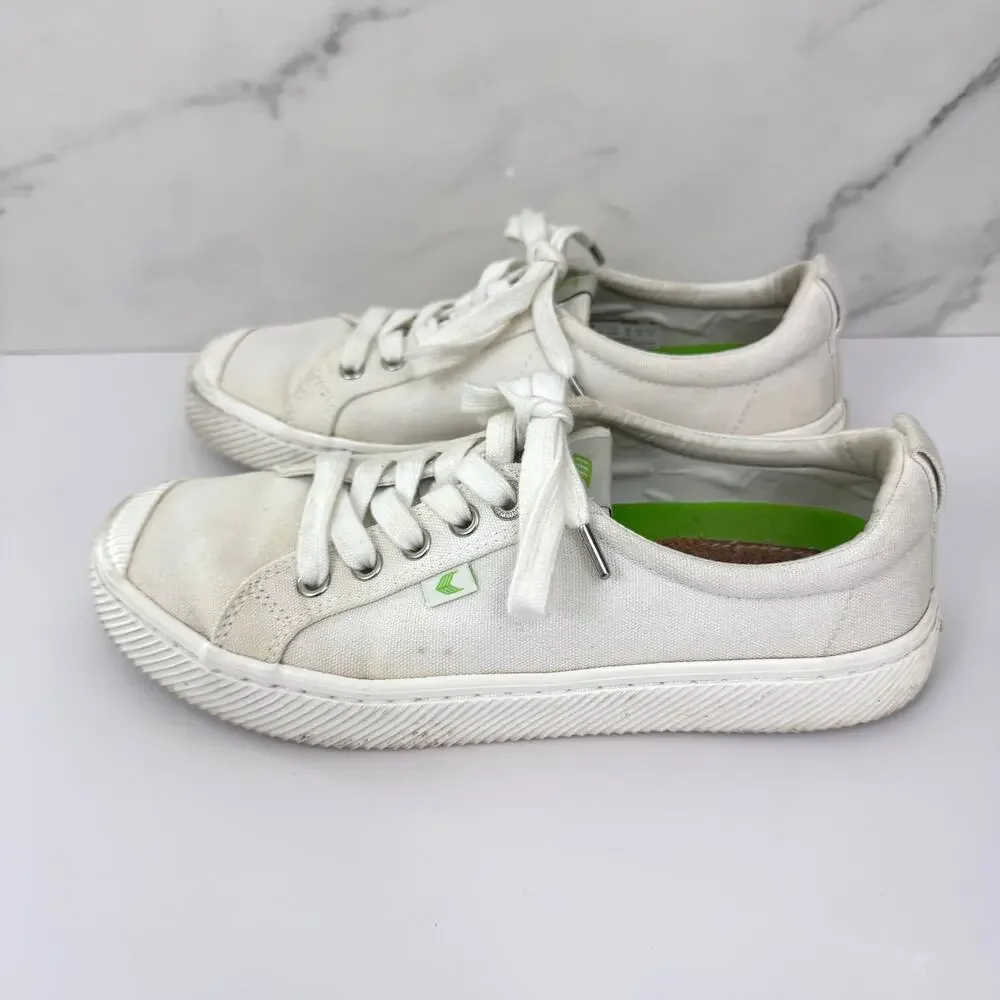 Cariuma Unisex OCA Low Sneaker Size W 9 Casual Canvas Cork Organic Off White